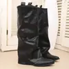 Nuevas Botas Vintage de Tacón Grueso Hasta la Rodilla 2026 Tallas Grandes Tacón Grueso Versátiles Hasta la Rodilla Puntera Puntiaguda para Mujer Otoño/Invierno