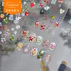 Pegatinas para Uñas en Relieve Tomoni Lindos Muñecos de Nieve 3D Brillantes Osos Navideños Materiales para Agenda