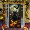 Exclusivo transfronterizo, popular serie de cortinas para puerta de Halloween con impresiones de alta definición de fantasmas, calabazas y vampiros - decoraciones festivas para tu puerta