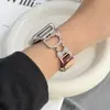 Adecuado para pulsera de reloj Huawei 11Pro 11/10/9/8nfc metal con incrustaciones de diamantes banda de muñeca de cuero de gato KT correa de reloj