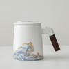 Caneca de chá de cerâmica para escritório caneca de separação de chá caneca de chá com filtro grande capacidade caneca de água com tampa Caneca presente logotipo