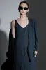 Nuevo Estilo Primavera y Verano Chaleco Cardigan de Punto de Acetato de Gama Alta para Mujer Falda de Caída Relajada Conjunto de Ropa Casual para el Trabajo