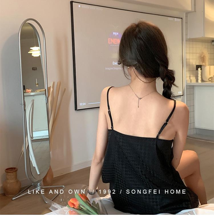 3065千鸟格吊带套装_18