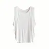 Chaleco Modal Irregular sin Mangas Suelto para Mujer, Cubre el Cuerpo, Adelgazante, Transpirable, Top Cubre Ropa Deportiva para Correr y Fitness