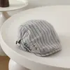 Gorra de moda para niña de color oscuro, boina infantil de tendencia para comercio exterior, sombrero de sol para bebé a rayas personalizado estilo europeo y americano
