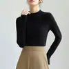 Camiseta Térmica Personalizada para Mujer, Nuevo Estilo Otoño e Invierno, Camiseta de Manga Larga de Alta Gama para Mujer, Capa Interior de Cachemira Sintética, Corte Ajustado, Sudadera Cálida