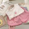 Ropa Coreana para Niñas 2026 Nuevo Estilo Top con Cuello de Muñeca y Shorts Conjunto de Dos Piezas Atuendo Casual de Verano Estiloso para Niños