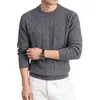 Venta al por mayor transfronteriza de suéteres para hombre: cuello redondo, engrosado para abrigar, casual, tejido jacquard de alta gama para otoño e invierno