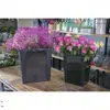 Cubo de Flores de Plástico Rectangular Grande para Flores Secas y Frescas, Anticaídas, Almacenamiento Personalizado