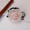 Elástico de Cabelo Scrunchie Rosa de Renda Suave Estilo Coreano para Meninas, Corda de Cabelo Doce com Laço Floral Acessório de Cabelo Elástico