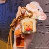 Llavero Colgante Serie Comida DIY Oso de Mantequilla Genuino Lindo Oso Postre Llavero