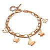 Pulsera Europea y Americana de Acero de Titanio con Doble Capa Chapada en Oro de 18K para Mujer con Diseño Nicho, Pulsera con Colgante de Mariposa de Estilo Hip-Hop Moderno y Personalizado