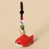 Chaveiro Pingente de Escultura em Madeira Artesanal Criativa Peixe-Palhaço, Decoração de Mochila de Peixinho Fofo, Presente Comemorativo de Alta Qualidade