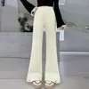 Pantalones acampanados para niñas, estilo primavera y otoño, pantalones para niños, ligeramente acampanados, adelgazantes, pantalones deportivos para estudiantes de secundaria, pantalones de chándal elegantes y modernos para niñas pequeñas