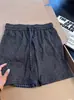 Pantalones cortos de punto a cuadros tipo patchwork estilo americano para hombre, pantalones casuales para deportes al aire libre de verano, corte recto holgado, pantalones cortos de cinco puntos modernos