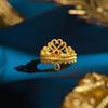 Anillo de corona con corte de oro y arena vietnamita para mujer, elegante joyería de latón chapado en oro, anillo abierto, suministro en vivo al por mayor