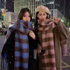 Bufanda Cuadrada de Color Sólido Estilo Coreano Versátil de Falso Mohair para Mujer, Calentador de Cuello Grueso de Invierno Atmosférico para Estudiantes