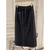 Falda Casual de Verano para Mujer Talla Grande, Estilo Americano, Bolsillo Frontal, Longitud Media, Corte Holgado, Falda Lápiz 2
