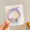 Elástico de Cabelo de Flor de Tricô Infantil para Meninas com Cabeça de Bola, Scrunchie Intestino Grosso, Elástico de Cabelo para Rabo de Cavalo Estilo Floresta, Acessórios de Cabelo Doces para Meninas