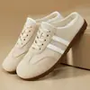 Sapatos Femininos Slip-On de Verão, Chinelos Fechados Respiráveis e Confortáveis, Sapatos Casuais Leves Meia-Calça de Malha, Sapatos Slip-On de Boca Rasa Dexun