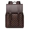 Bolso de doble hombro para hombre de moda simple a cuadros transfronterizo, resistente al desgaste, gran capacidad, para computadora, mochila para ir al trabajo y viajar