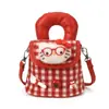 Mini Bolso de Mano Cuadros 2026 Nuevo Estilo Dibujos Animados Elegante Bolso de Mano de Lana Bolso Accesorios Bolso Cruzado de Hombro para Niños