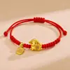 Pulsera de Hilo Rojo del Zodiaco del Año de la Oveja 2027 Hilo Tejido a Mano con Cuenta de la Suerte del Zodiaco de la Oveja para Hombres y Mujeres Regalo de Año Nuevo