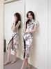 2025 Estilo Joven Elegante Retro Estilo Chino Sexy Look Adelgazante Cheongsam de Chica Mejorado Vestido Elegante