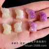 Oso Cambia Color con Luz UV de Resina Mini Zanahoria Purpurina Fina Gato de la Suerte Cuentas Sueltas Elefante Pequeño Tallado Colgante Accesorios para Joyería