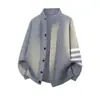 Nuevo suéter de punto de cuatro rayas para otoño e invierno para hombres y parejas, chaqueta cárdigan estilo old money, venta al por mayor de fábrica transfronteriza