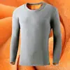 2025 Novos Roupas Íntimas Térmicas Masculinas de Veludo Dourado para Cross-Border Camisetas de Manga Longa Acolchoadas Espessas Camisas de Segunda Pele Outono e Inverno