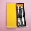 Juego de Cubiertos de Acero Inoxidable Cuchillo y Tenedor Cuchara Palillos Popote para Estudiante al Aire Libre Juego de Cuchara y Palillos Regalo Navideño
