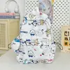 Mochila fofa bidimensional com estampa de desenho animado estilo japonês para meninas do ensino fundamental, médio e médio, bolsa escolar de grande capacidade
