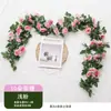 Simulación Transfronteriza Mimbre de Rosa Flor Artificial Pared de Flores Aire Acondicionado Tubería de Agua Mimbre Vestir Arco de Boda Flor Decorativa Enroscada Mimbre