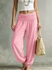 Tienda online independiente europea y americana, pantalones jogger de harén de cintura alta plegables transfronterizos, pantalones tipo linterna casuales de yoga suaves y amigables con la piel