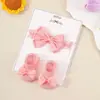 Set de Accesorios para el Cabello para Niños de Comercio Exterior Europeo y Americano Set de Diademas Elásticas Finas con Lazos Set de Calcetines para Bebé Protección de la Fontanela para Bebés y Niños Pequeños