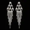 Brincos de strass brincos femininos franja longa moda temperamento Europeu e Americano joia de orelha brincos atacado E315