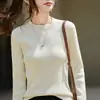 Nuevo top de punto básico de cuello medio ajustado para comercio exterior transfronterizo, suéter de punto holgado y versátil para otoño e invierno