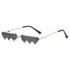 Jamie 37 Estilo Europeo y Americano Personalidad 3 Eslabones Corazón Transfronterizos Sin Marco Gafas de Sol Marco Irregular Corazón Peculiar