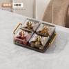 Plato de frutas para el hogar, mesa de centro con compartimento para sala de estar con bandeja, caja de dulces, plato para aperitivos KTV de hotel con tapa de diamante