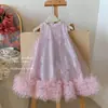 Blue Town Verano 2026 Nuevo Vestido Falda de Lujo Ligero de Alta Gama para Niñas, Vestido de Malla