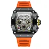Explosiones de AliExpress ONOLA Transmisión en Vivo de TikTok Reloj Multifuncional Impermeable para Hombre Correa de Silicona Deportivo de Cuarzo para Hombre