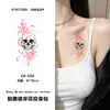 Adesivo de Tatuagem Flor de Caveira Flor Mandula Vermelha Estilo Escuro Cool Braço Superior Lado do Ombro Impermeável Duradouro Adesivo de Tatuagem Realista
