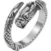 Anillo Dragón Chino Retro Longteng Prosperidad Personalizado Hip-Hop Viejo Tendencia Agresiva Plata Tailandesa Anillo Dragón Abierto Joyería