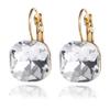 Aretes Elegantes de Moda Transfronteriza Europea y Americana con Cristales, Simples y Versátiles con Piedras Preciosas Geométricas, Estilo de Lujo al por Mayor