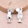 12X28mm 2.2g Plata Antigua Joyería Accesorios DIY Venta al por Mayor Artículos de Uso Diario Colgante de Vaso de Jugo de Limón