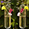Mxmade criativo estilo europeu pendurado cristal de vidro de três furos único tubo vaso hidropônico flor moda acessórios para casa