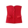 Comércio exterior atacado de roupas femininas primavera 2024 novo top justo com costura de textura acetinada de seda, conjunto de saia com costura dividida