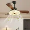 Lámpara Ventilador Estilo Nuevo Vintage en la Estética de la Dinastía Song para Sala de Estar, Comedor y Dormitorio; Lámpara de Ventilador de Techo Inteligente Silenciosa de Zhongshan