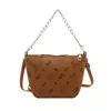 Bolso Cubo Texturizado con Cadena Portátil al por Mayor Bolso de Mujer Verano 2025 Nuevo Lujo Accesible Bolso de Hombro Estampado Bolso Cruzado para el Trabajo
